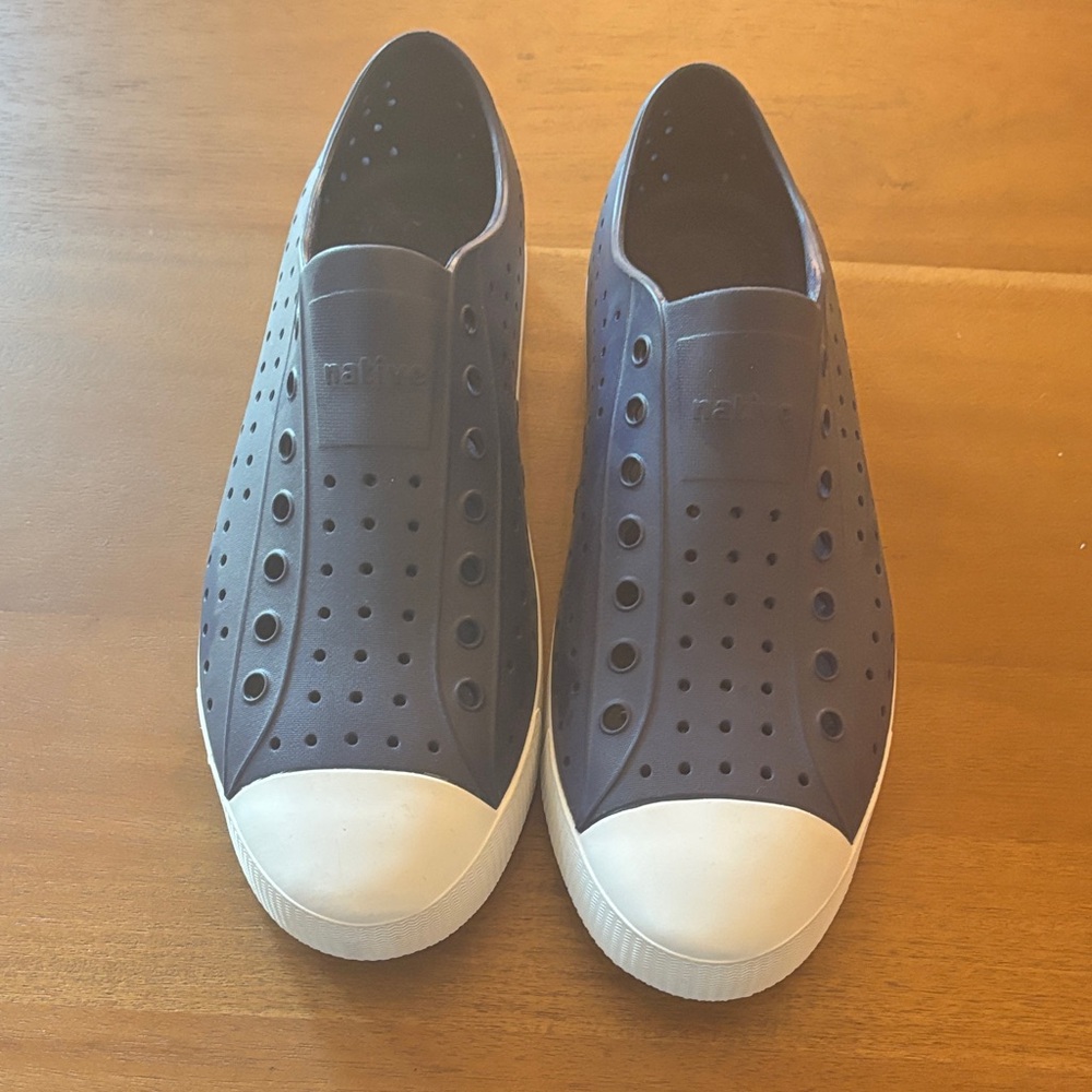 Native Navy Blue Perforated Slip-On Sneakers